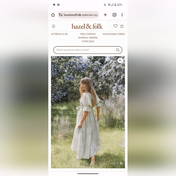 Hazel &Folk Emaline Gown Size 0/S Sage Green - Picture 3 of 7